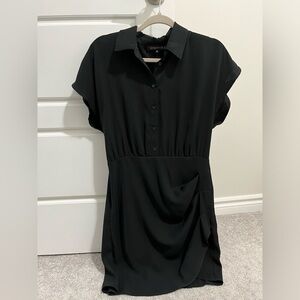 Dynamite Dress - black mini button up. Size Small.